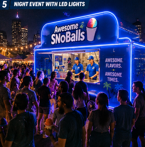 Awesome Snoballs night event with LED lights
